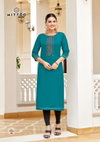 Riona By Mittoo Rayon Designer Kurtis Wholesale Price In Surat
